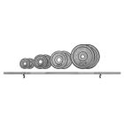 Enkelt skivstångsset 18,5kg (25mm)