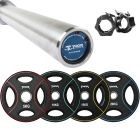 Skivstångsset 100 kg med PU-viktskivor & skivstång