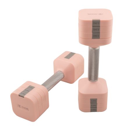 2 st ställbara hantlar 2-5 kg (rosa)
