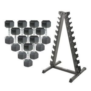 Hantelpaket 1-10kg + hantelställ