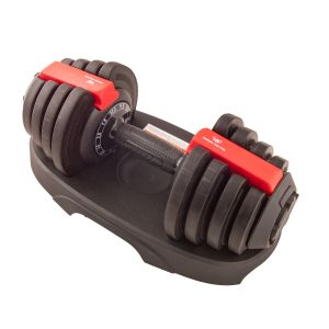 Ställbar hantel 12,5 kg i svart och röd design