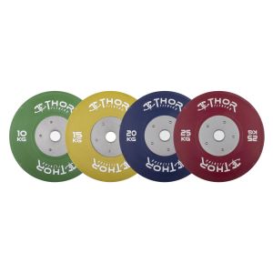Thor Fitness Färgade Tävlingsbumper – robusta viktskivor för styrke- och tyngdlyftning