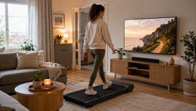 Gåband framför TV:n – så får du ihop 10 000 steg hemma